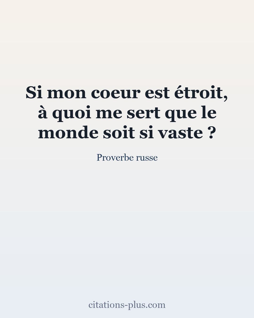 Carte Premium clair — Proverbe russe