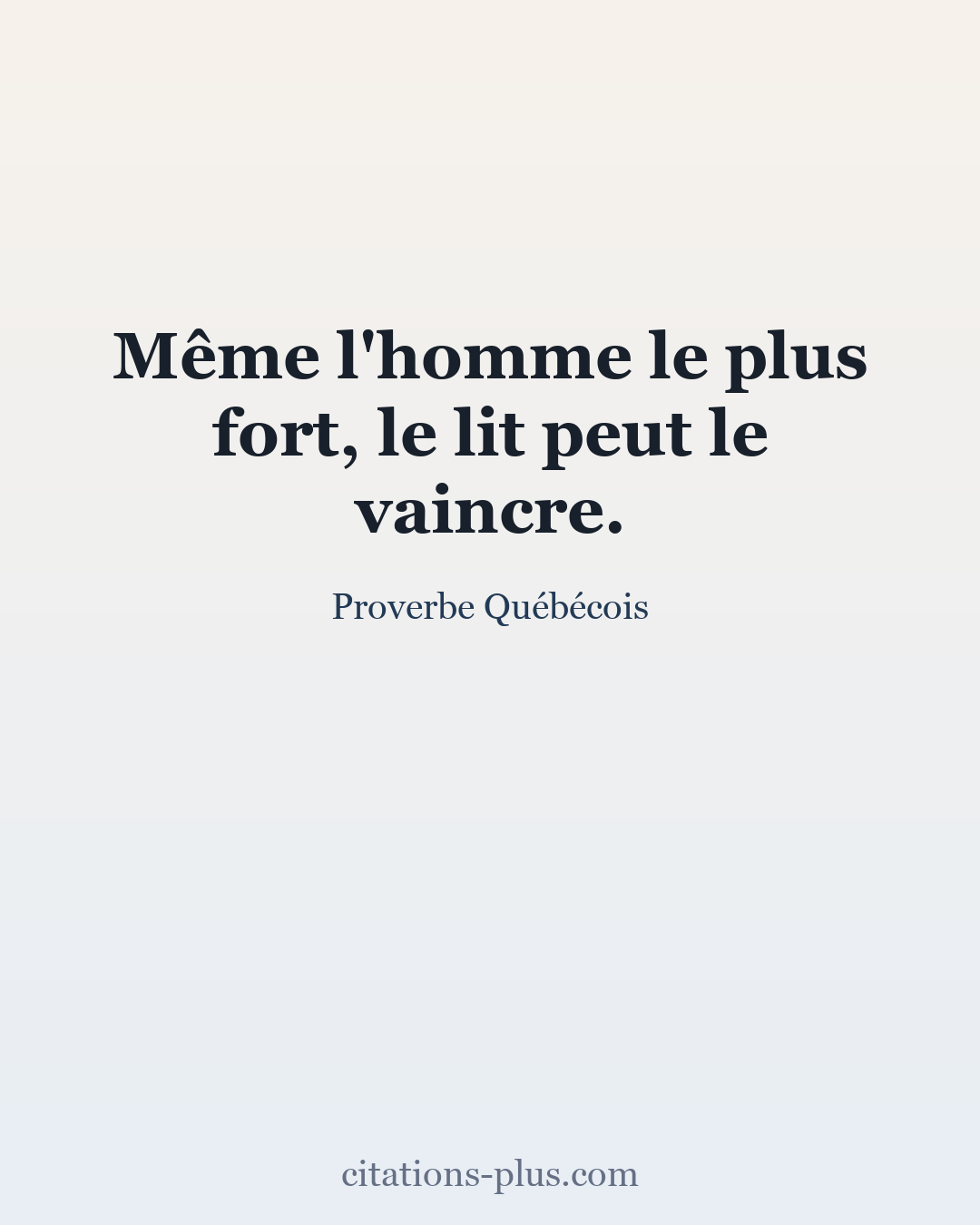 Carte Premium clair — Proverbe Québécois