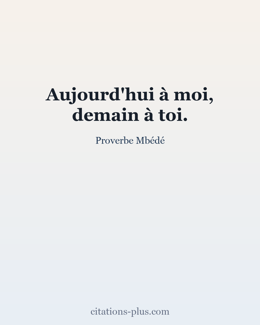 Carte Premium clair — Proverbe Mbédé