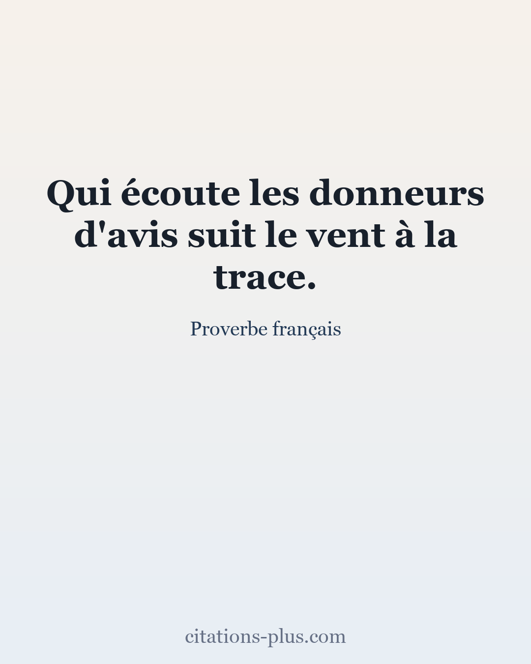 Carte Premium clair — Proverbe français