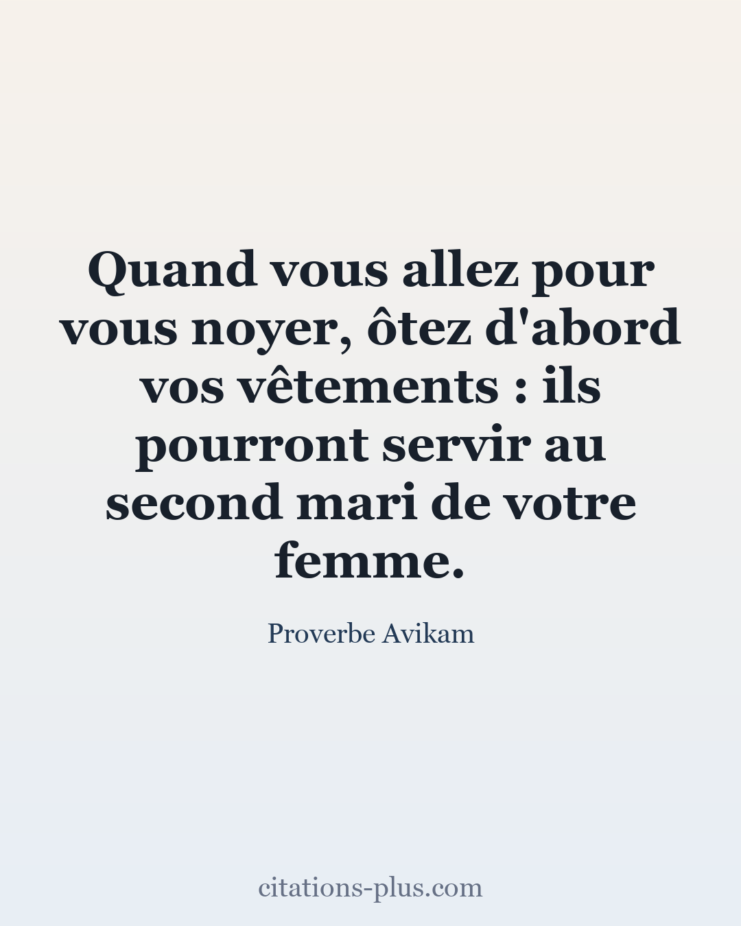 Carte Premium clair — Proverbe Avikam