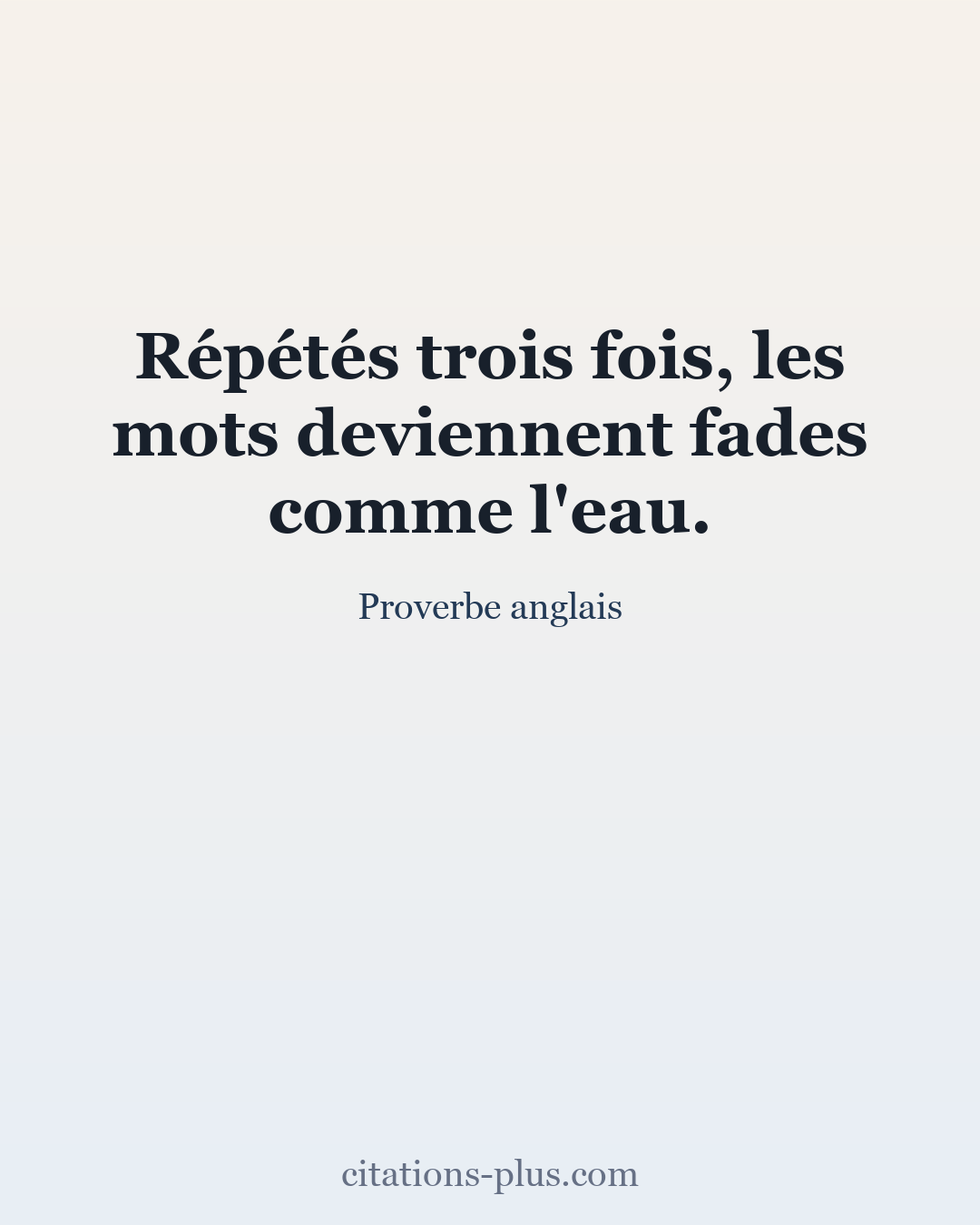 Carte Premium clair — Proverbe anglais
