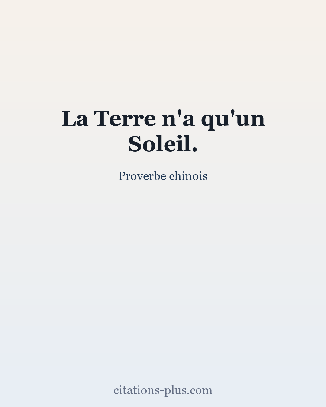 Carte Premium clair — Proverbe chinois