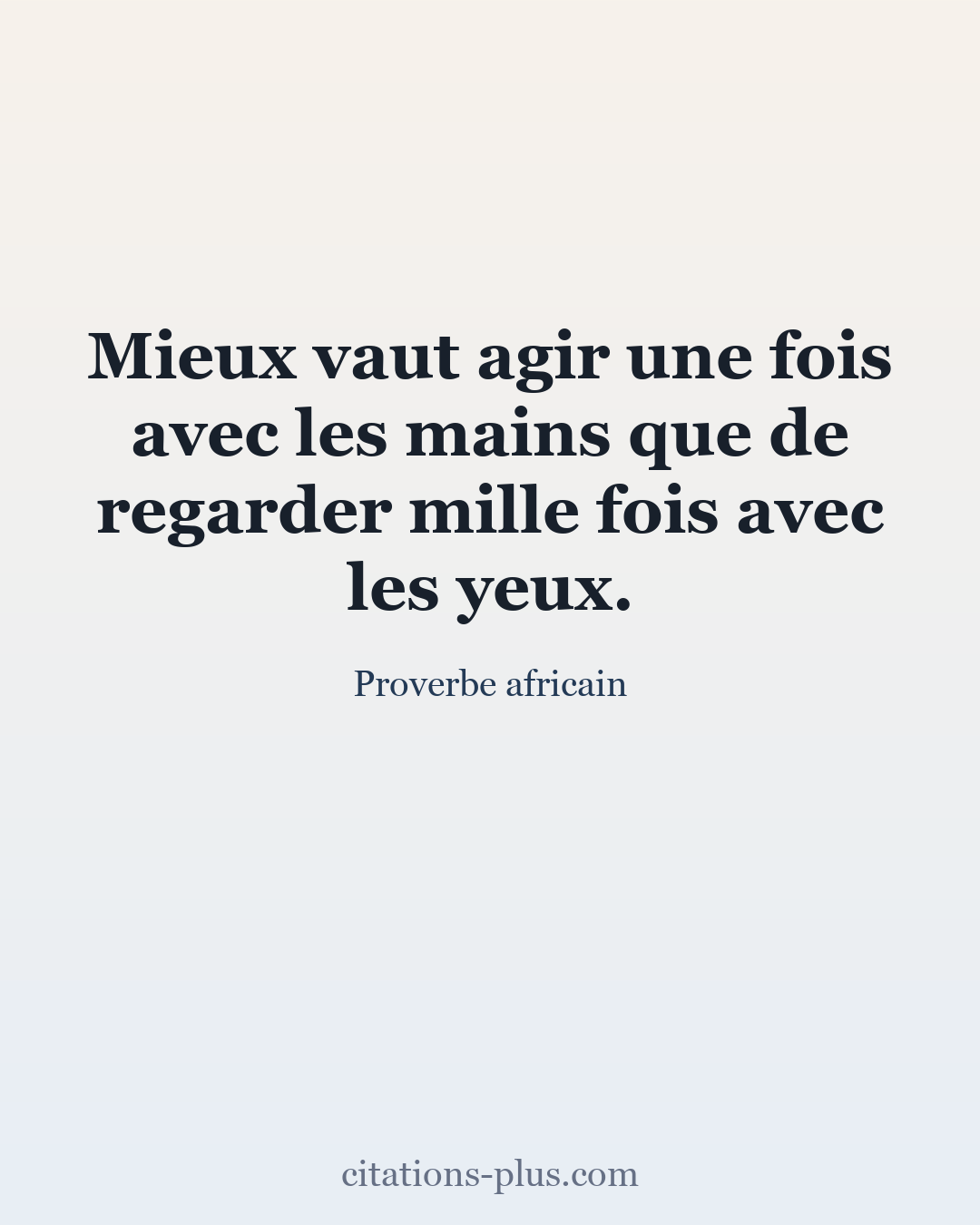 Carte Premium clair — Proverbe africain