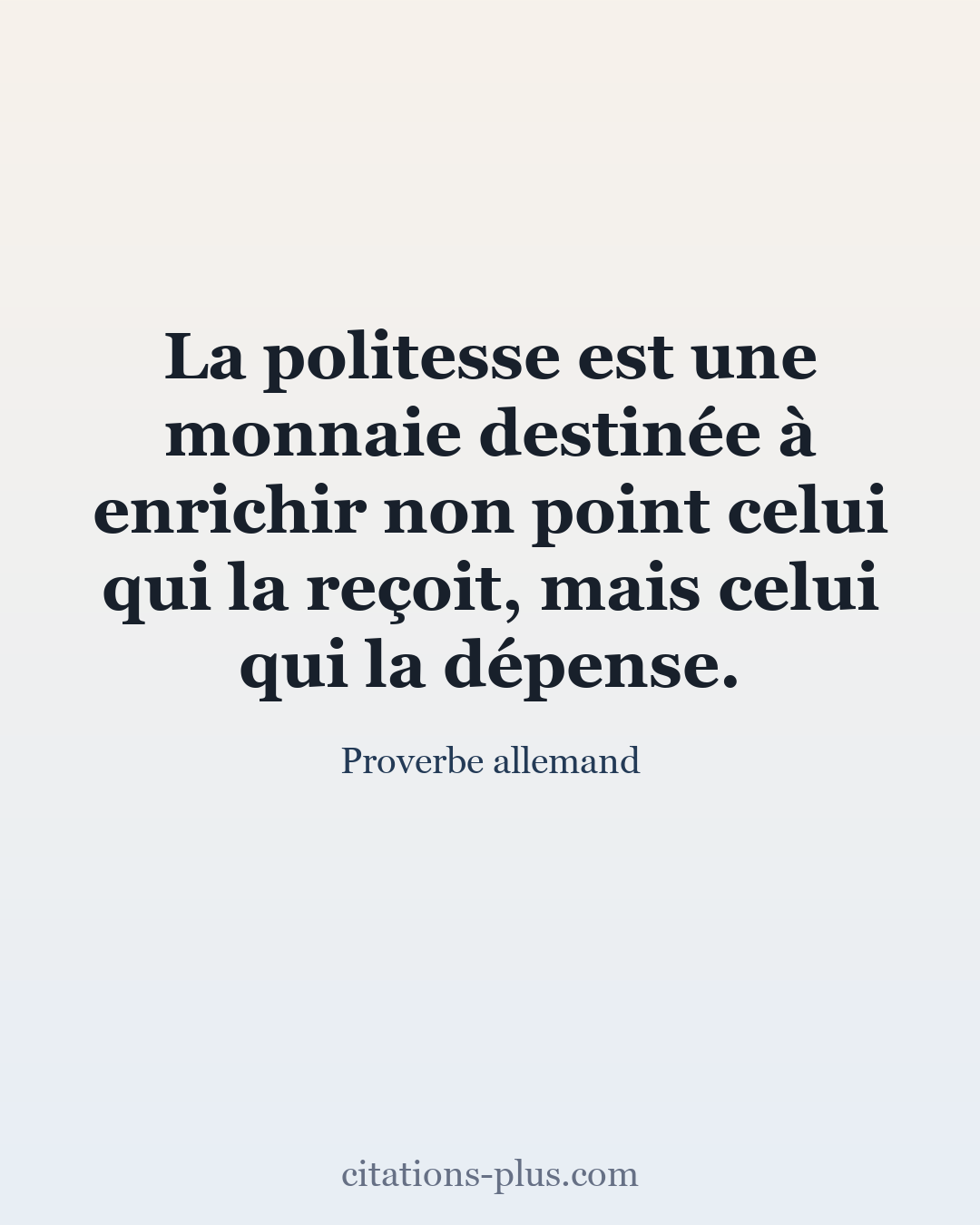 Carte Premium clair — Proverbe allemand