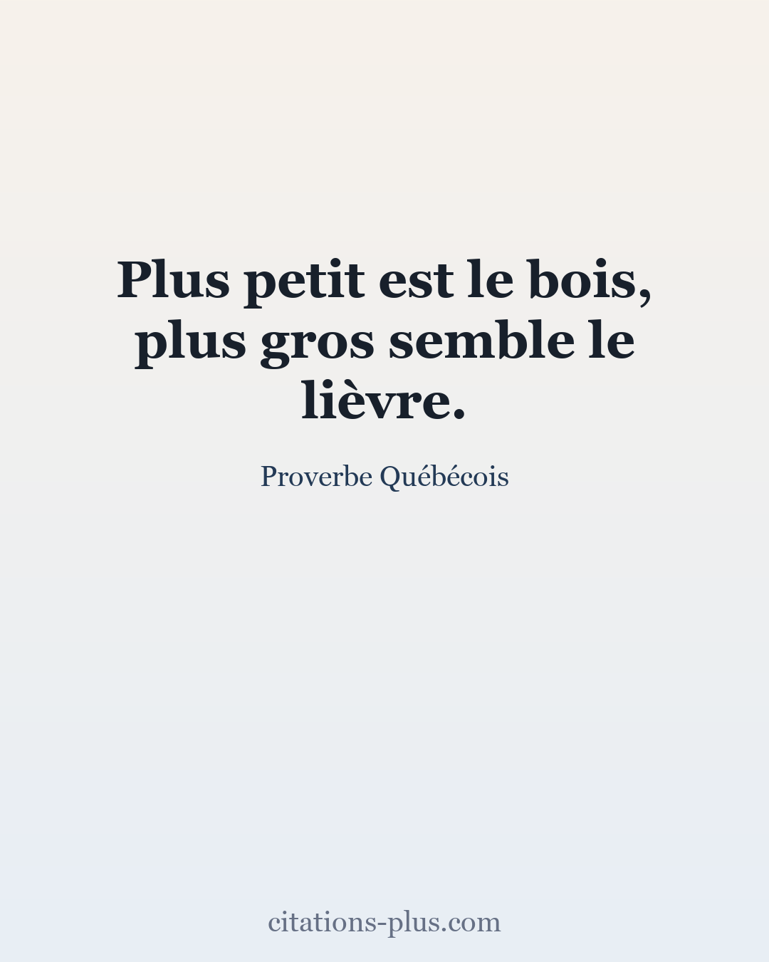 Carte Premium clair — Proverbe Québécois