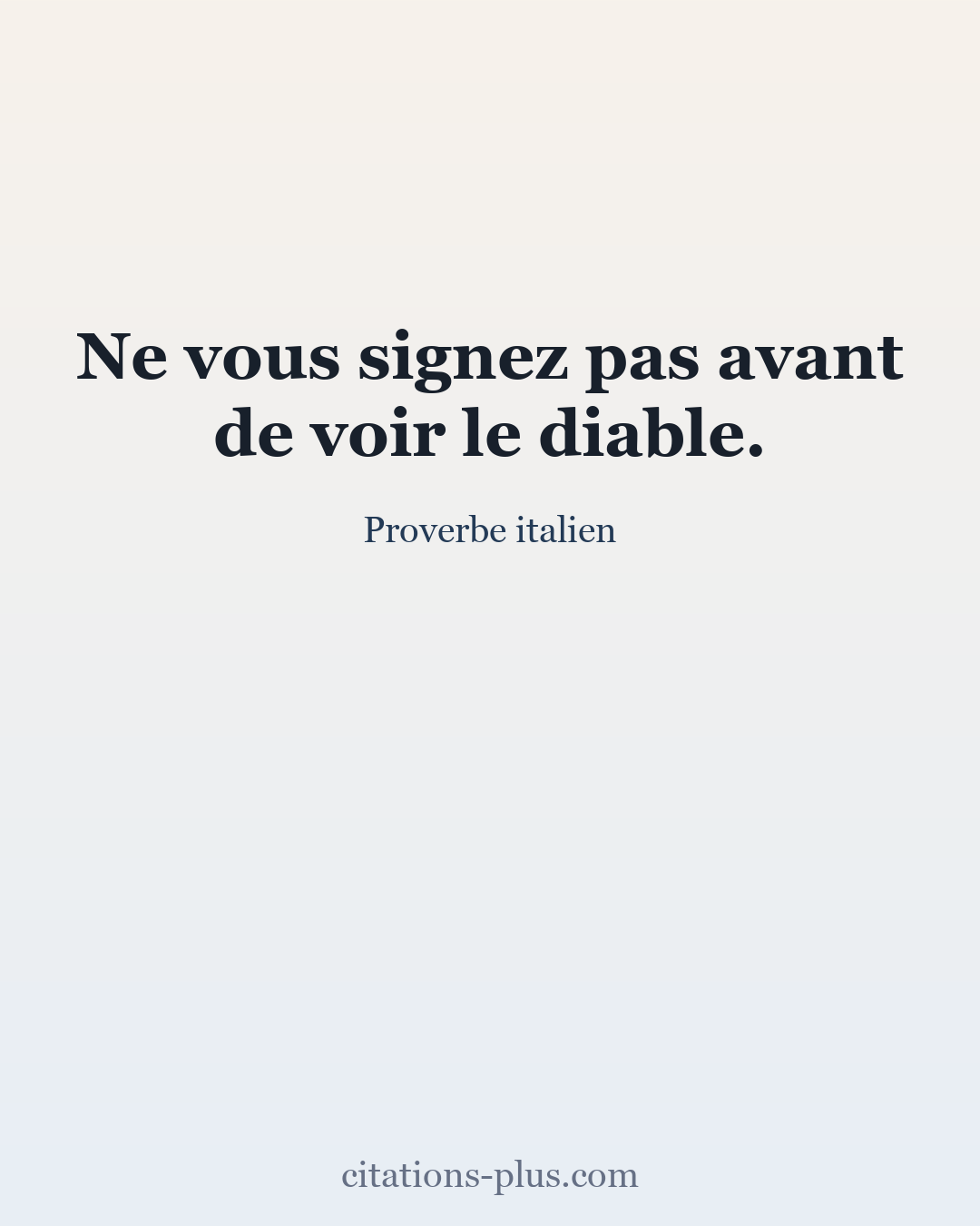 Carte Premium clair — Proverbe italien