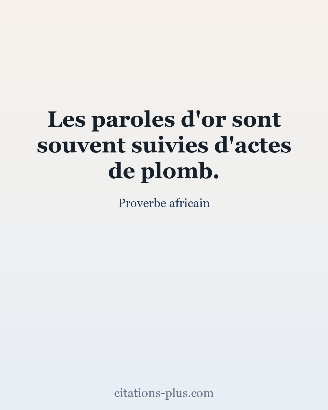Carte Premium clair — Proverbe africain