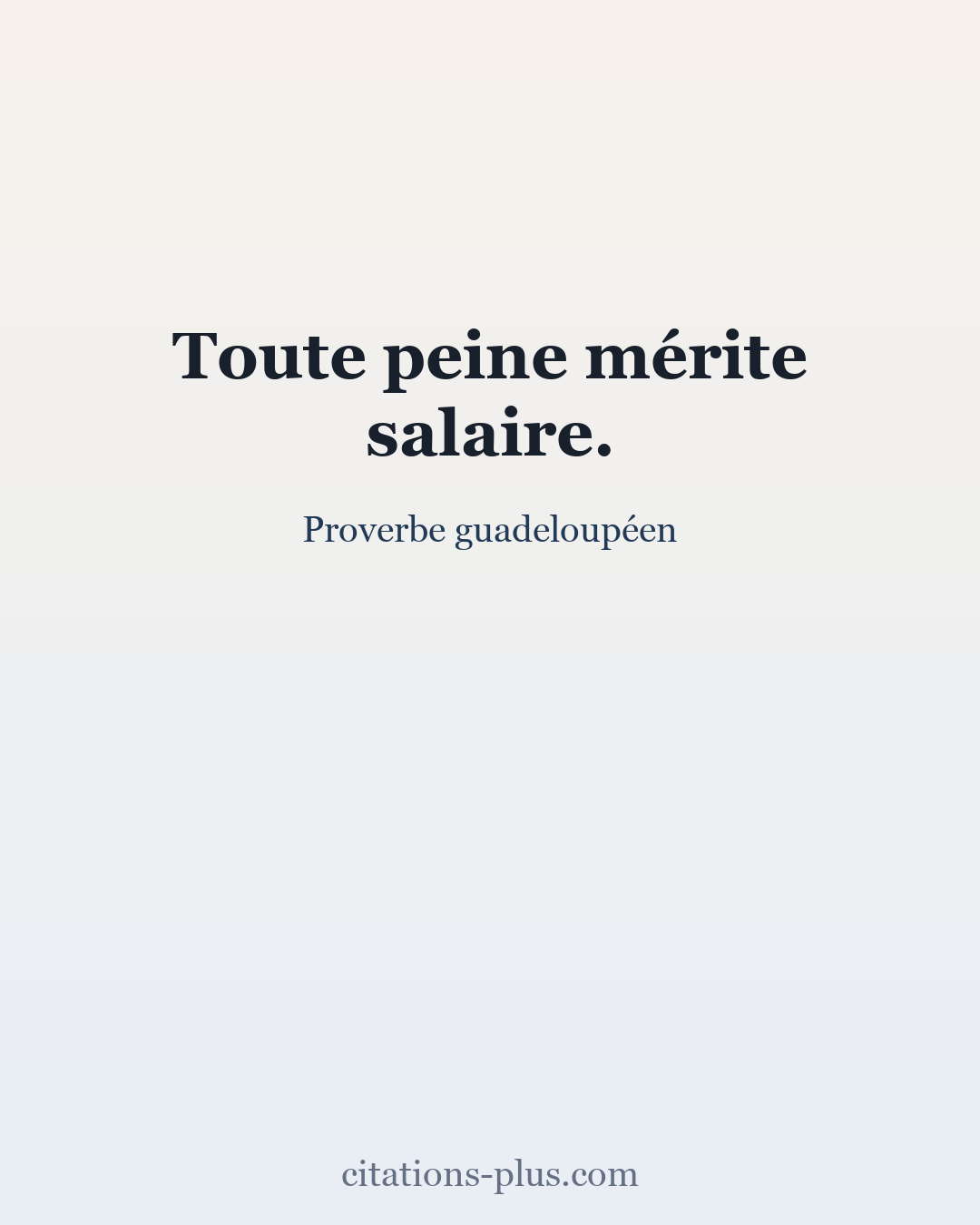 Carte Premium clair — Proverbe guadeloupéen