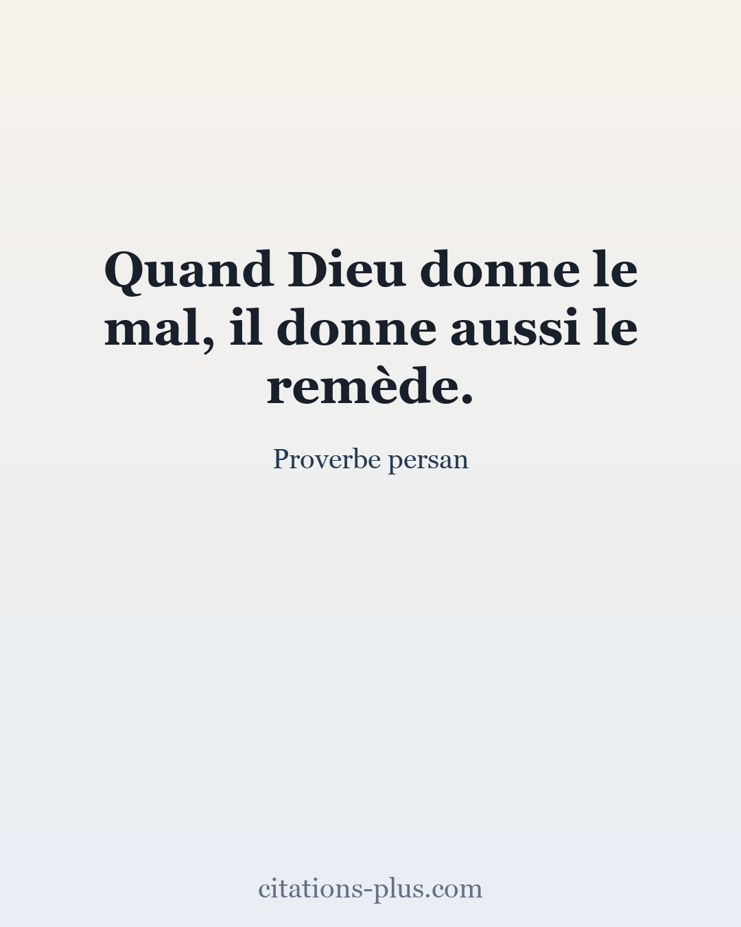 Carte Premium clair — Proverbe persan