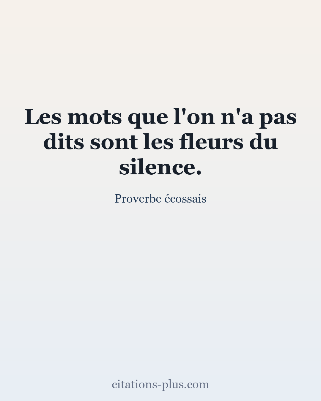 Carte Premium clair — Proverbe écossais