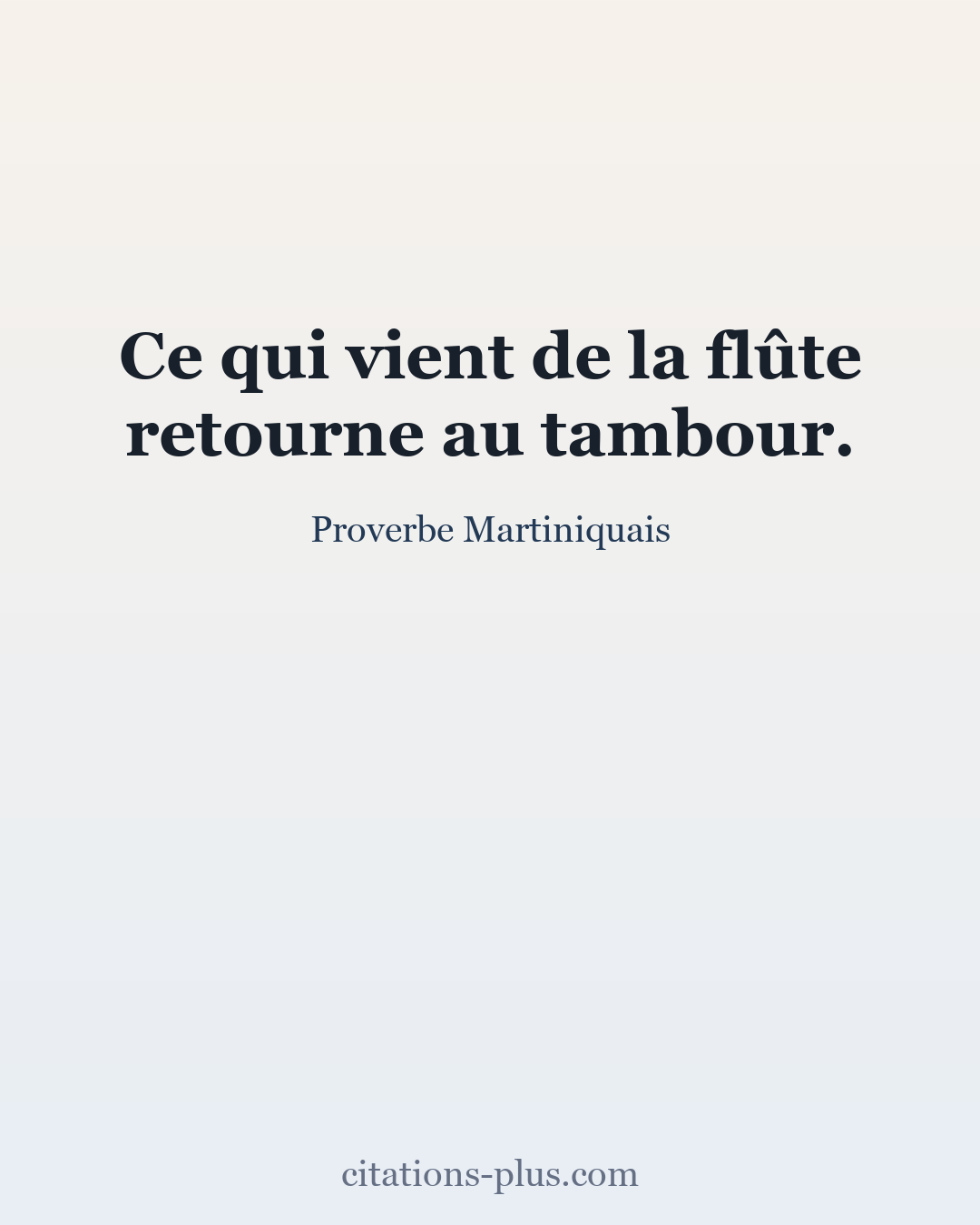 Carte Premium clair — Proverbe Martiniquais