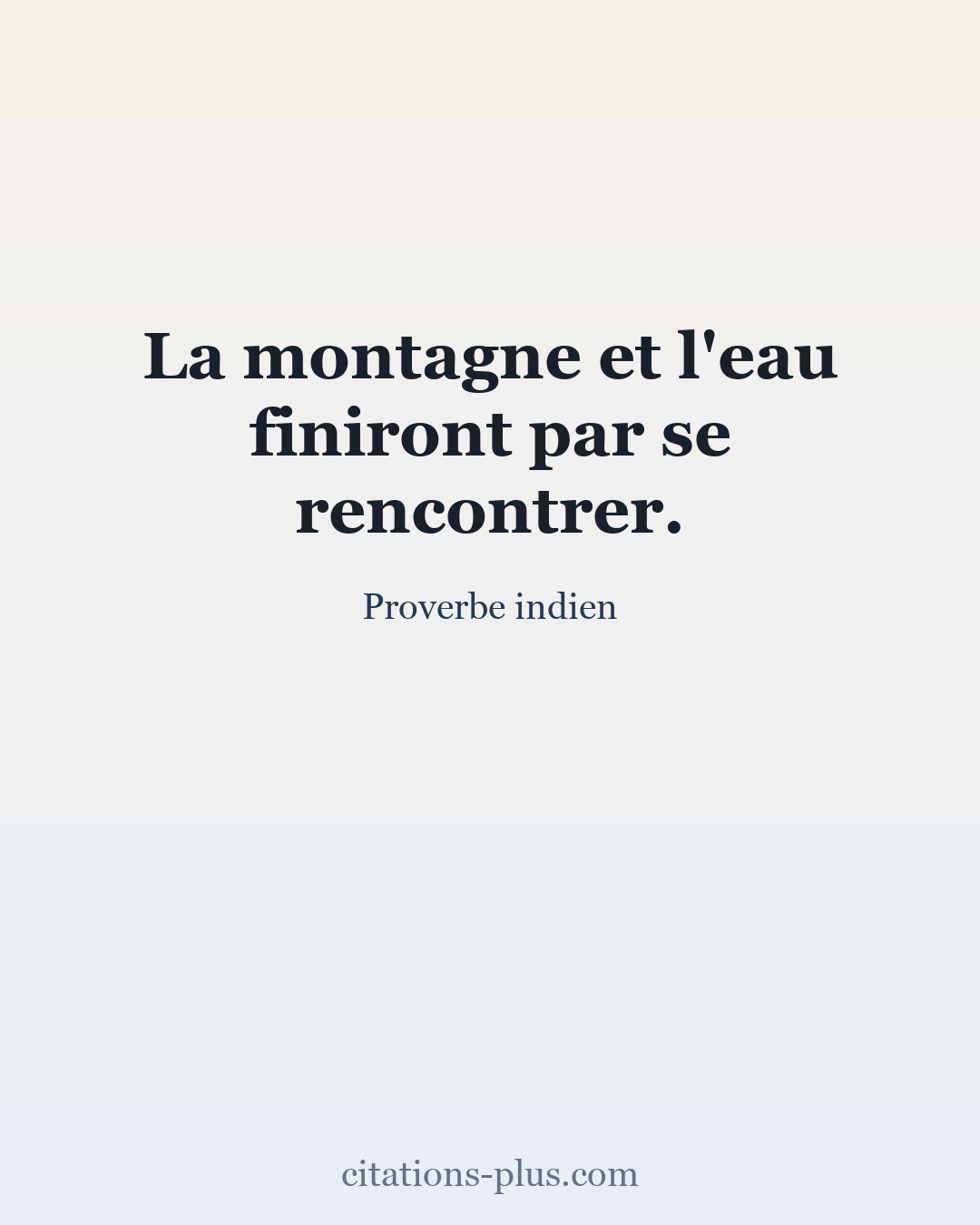 Carte Premium clair — Proverbe indien
