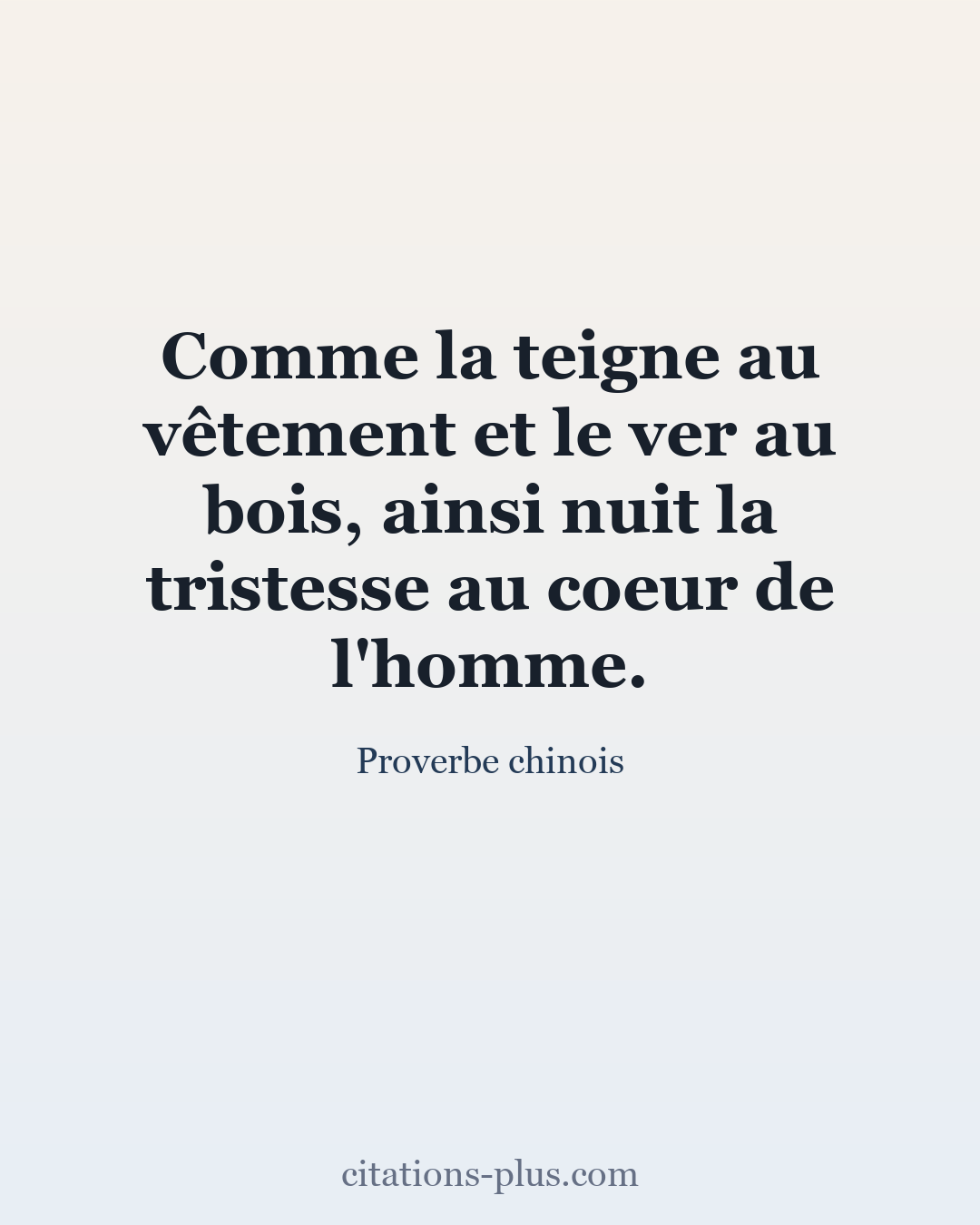 Carte Premium clair — Proverbe chinois