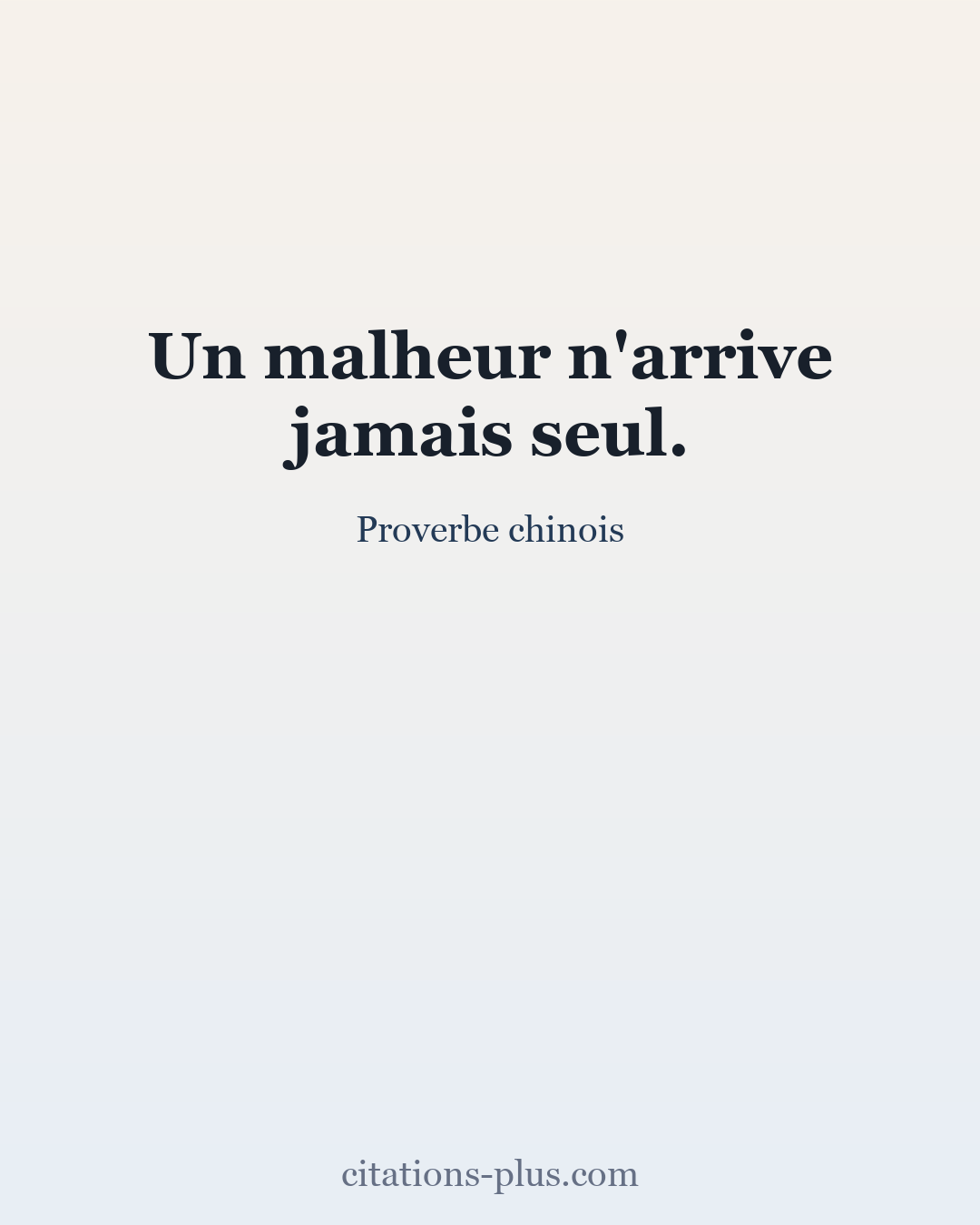 Carte Premium clair — Proverbe chinois