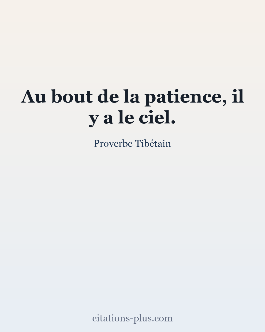 Carte Premium clair — Proverbe Tibétain
