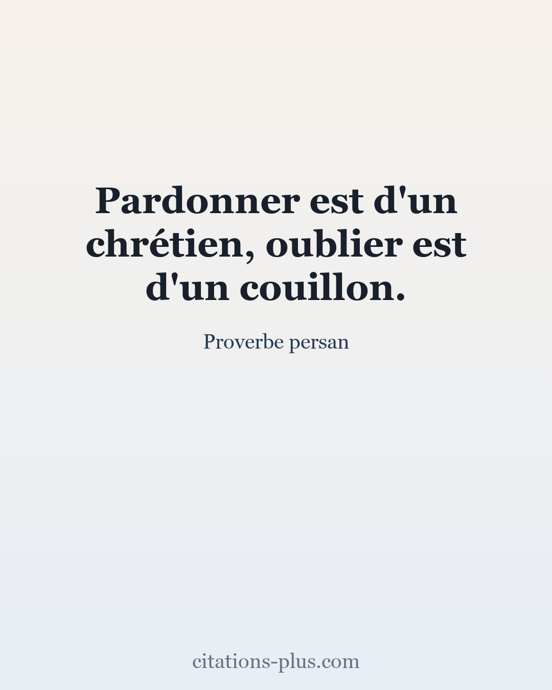 Carte Premium clair — Proverbe persan