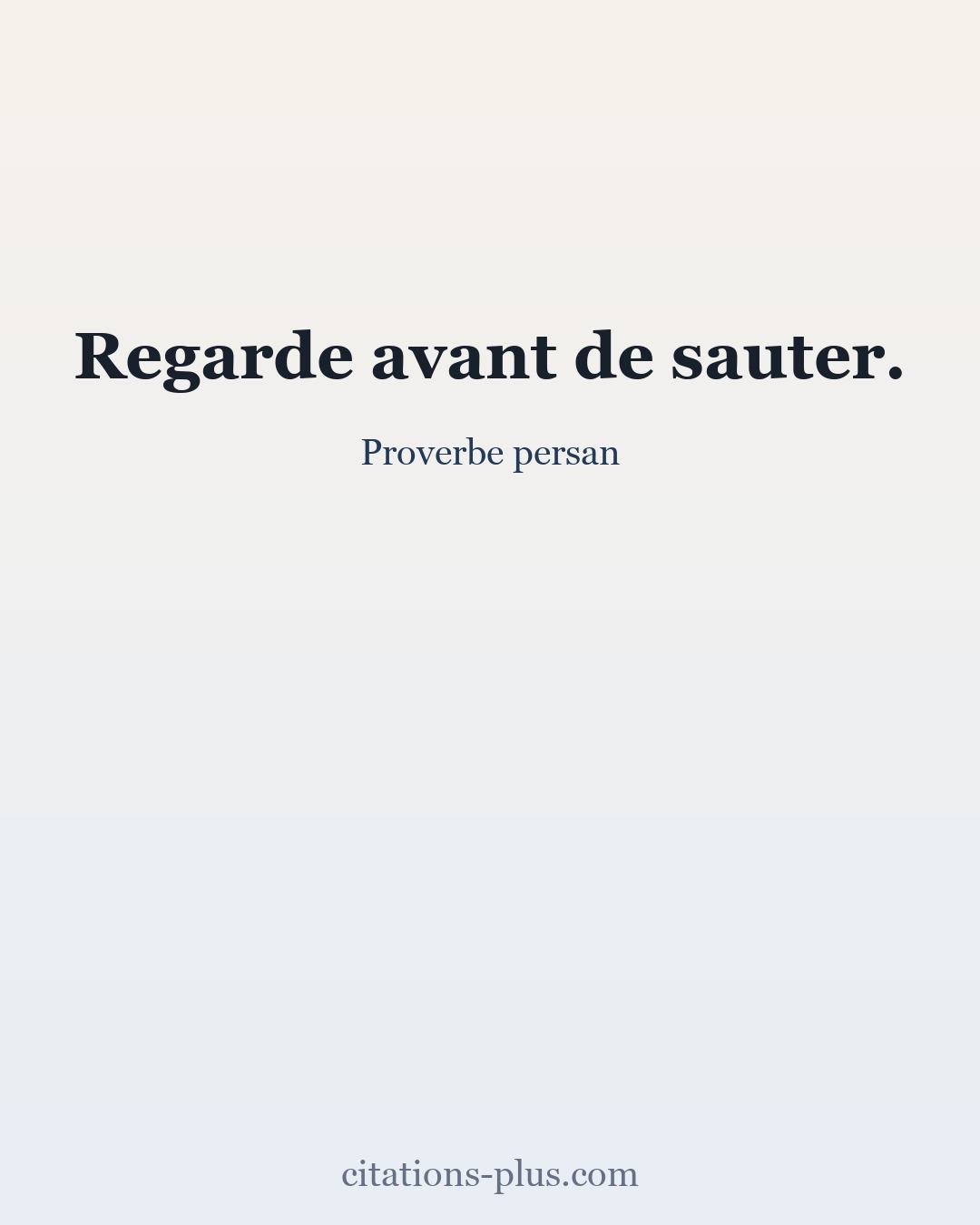 Carte Premium clair — Proverbe persan