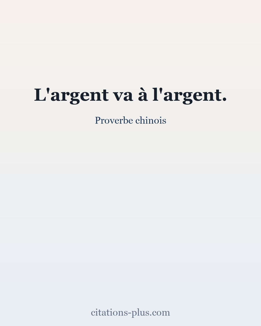 Carte Premium clair — Proverbe chinois