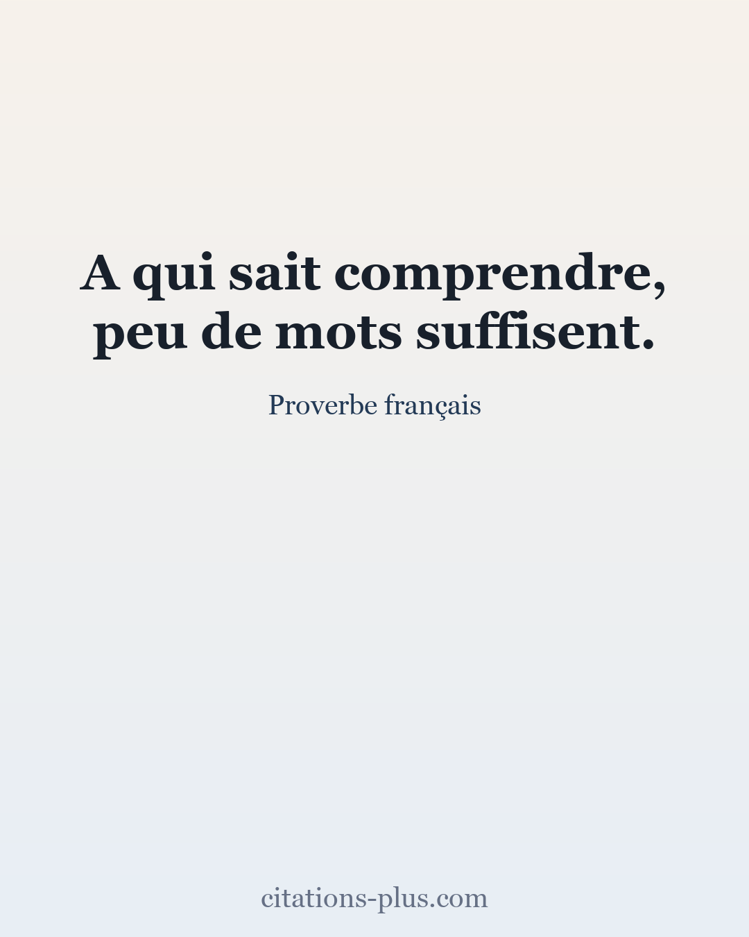 Carte Premium clair — Proverbe français