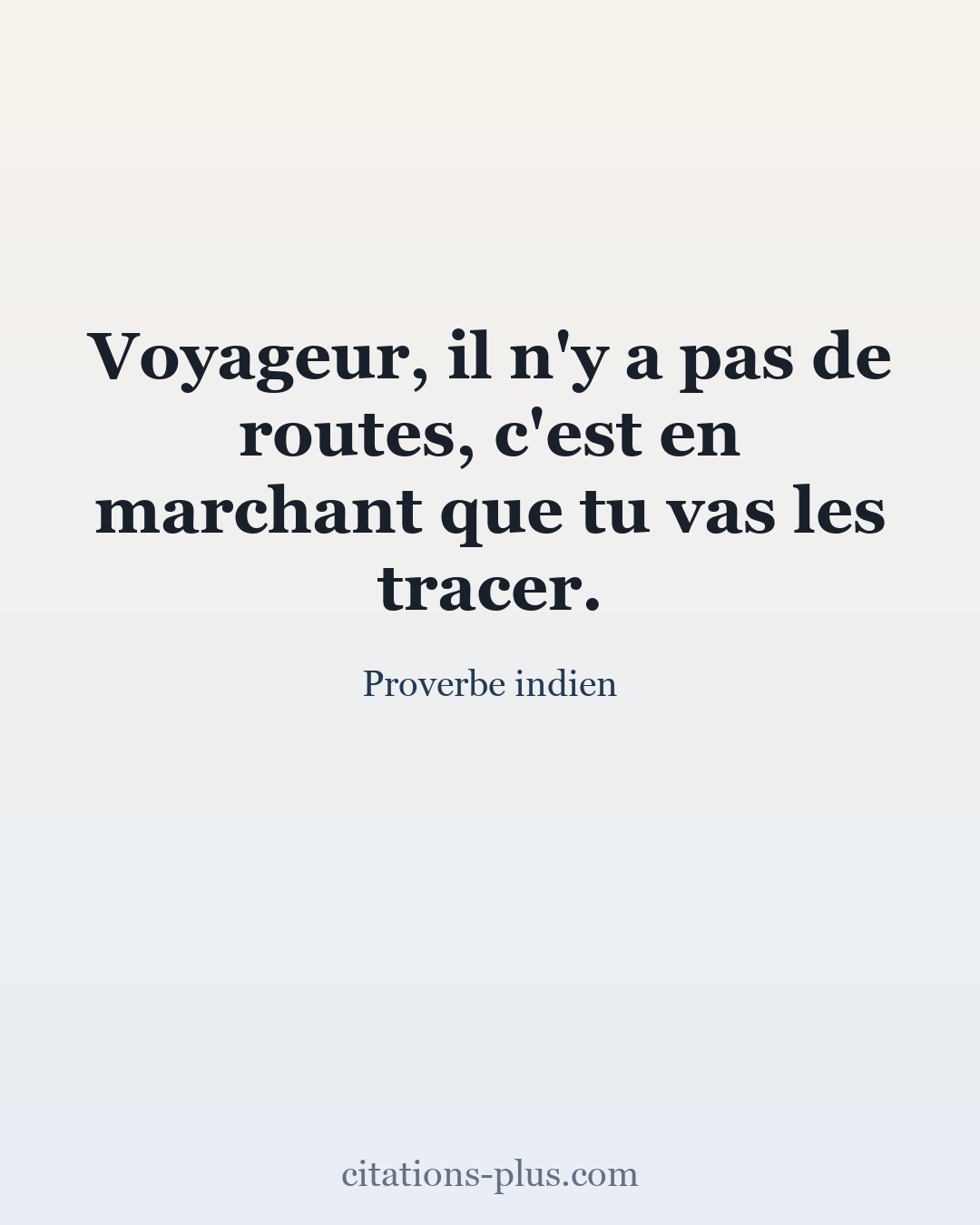Carte Premium clair — Proverbe indien