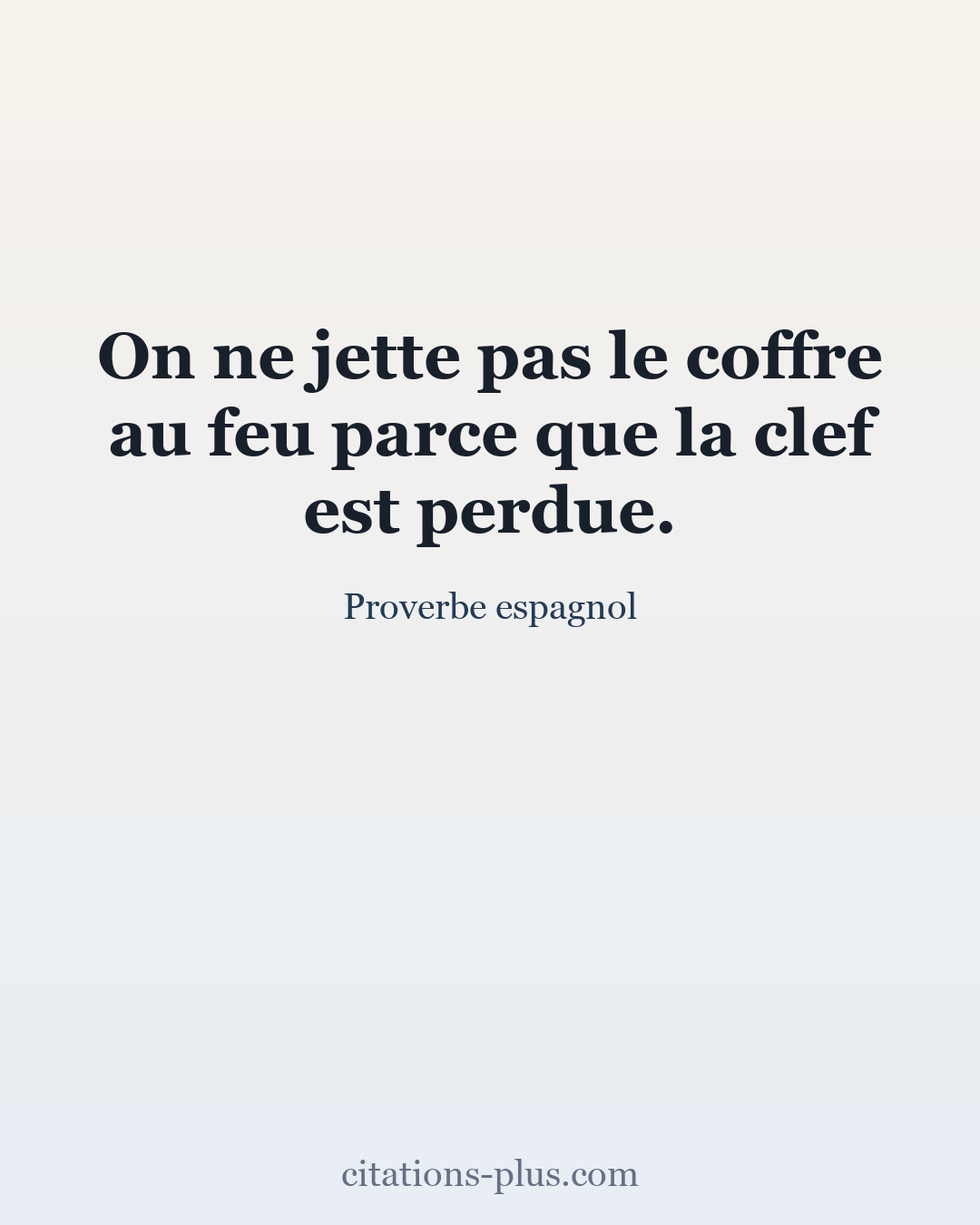 Carte Premium clair — Proverbe espagnol