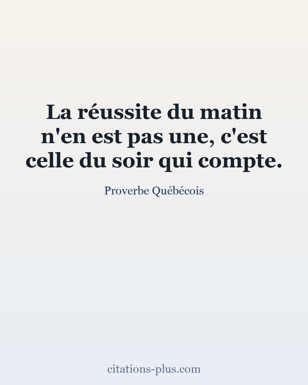 Carte Premium clair — Proverbe Québécois