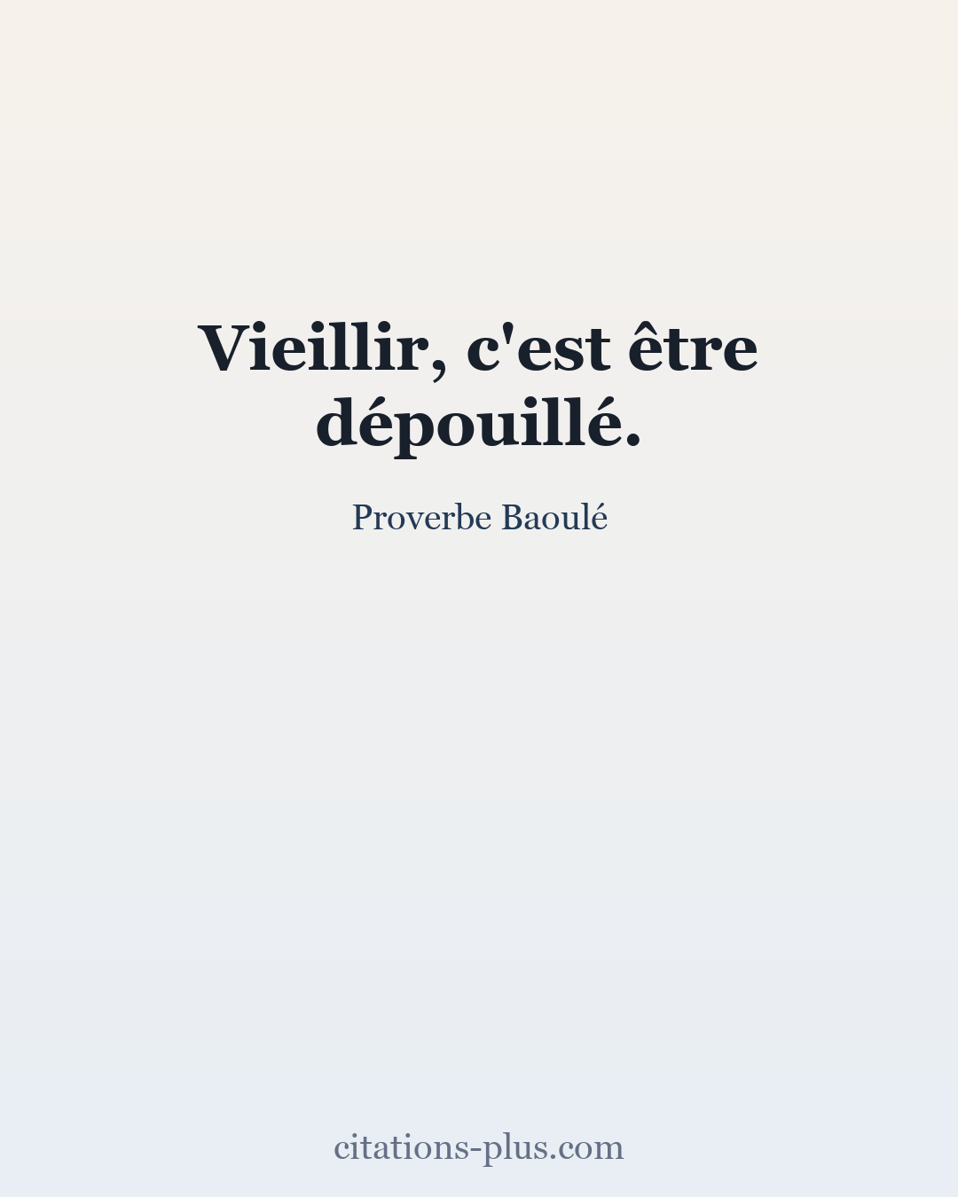 Carte Premium clair — Proverbe Baoulé