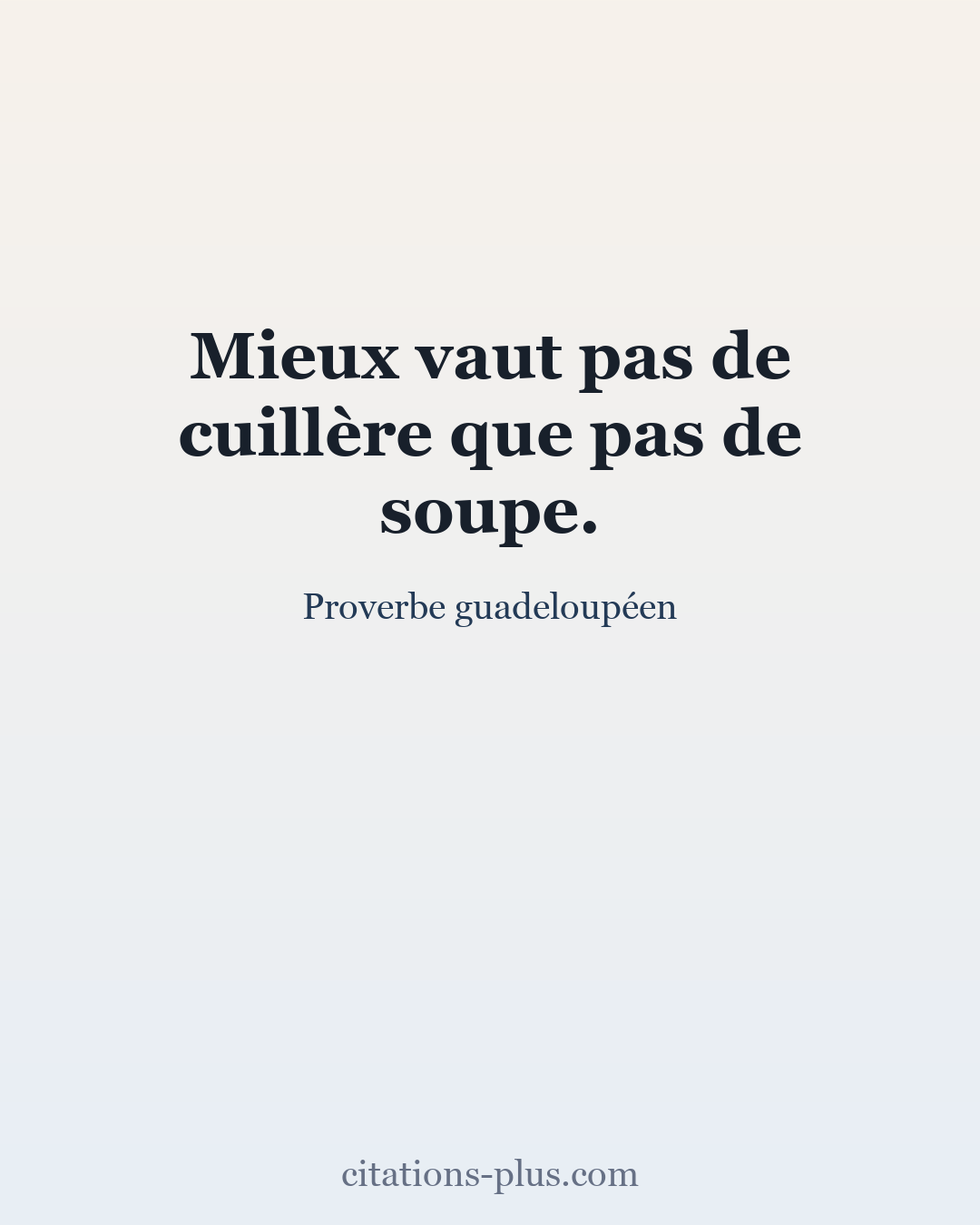 Carte Premium clair — Proverbe guadeloupéen