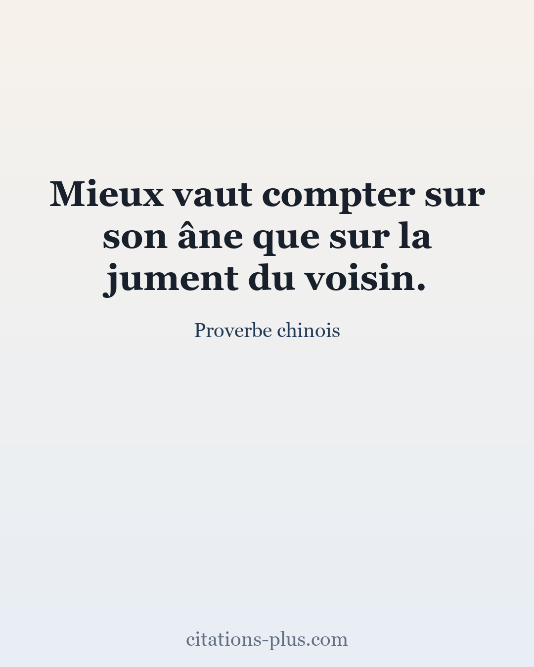 Carte Premium clair — Proverbe chinois