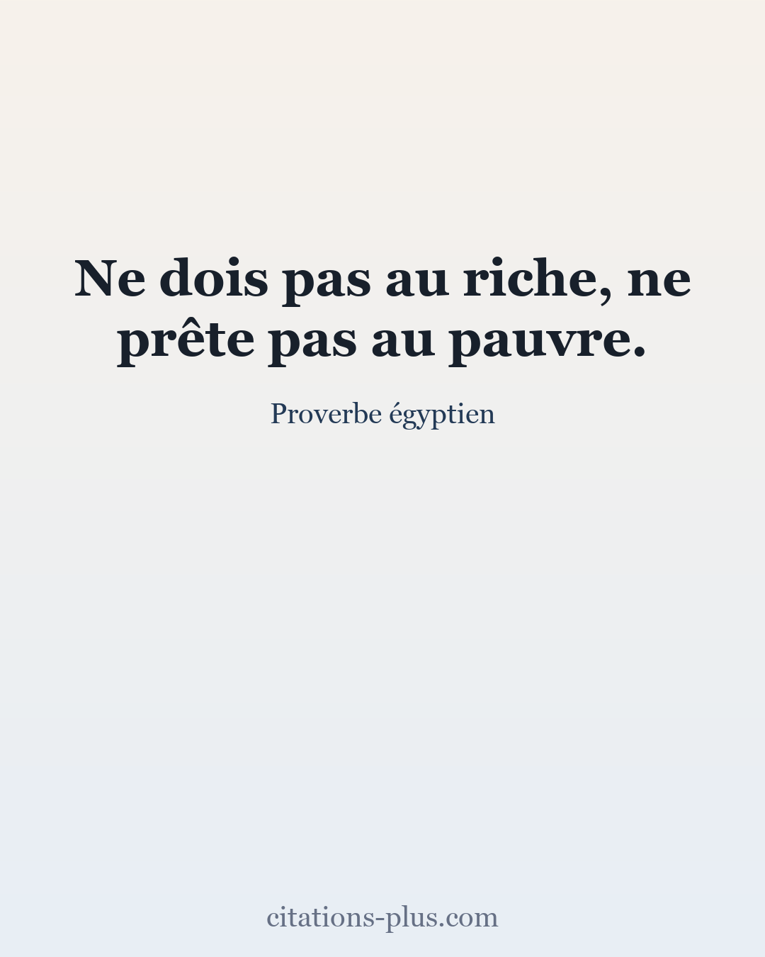 Carte Premium clair — Proverbe égyptien
