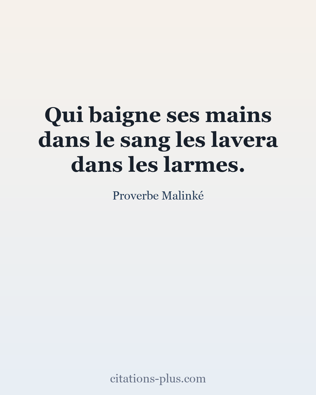 Carte Premium clair — Proverbe Malinké