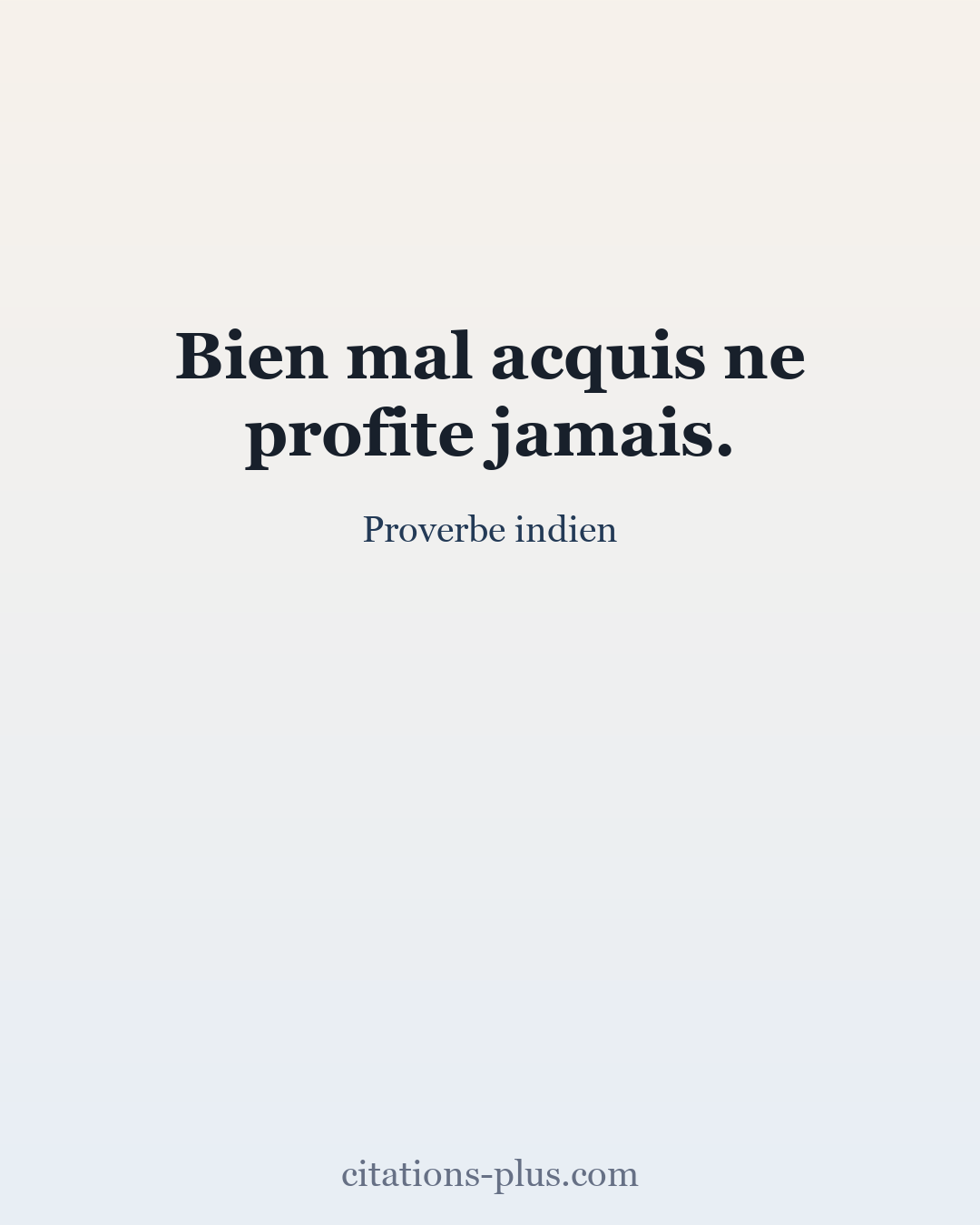 Carte Premium clair — Proverbe indien