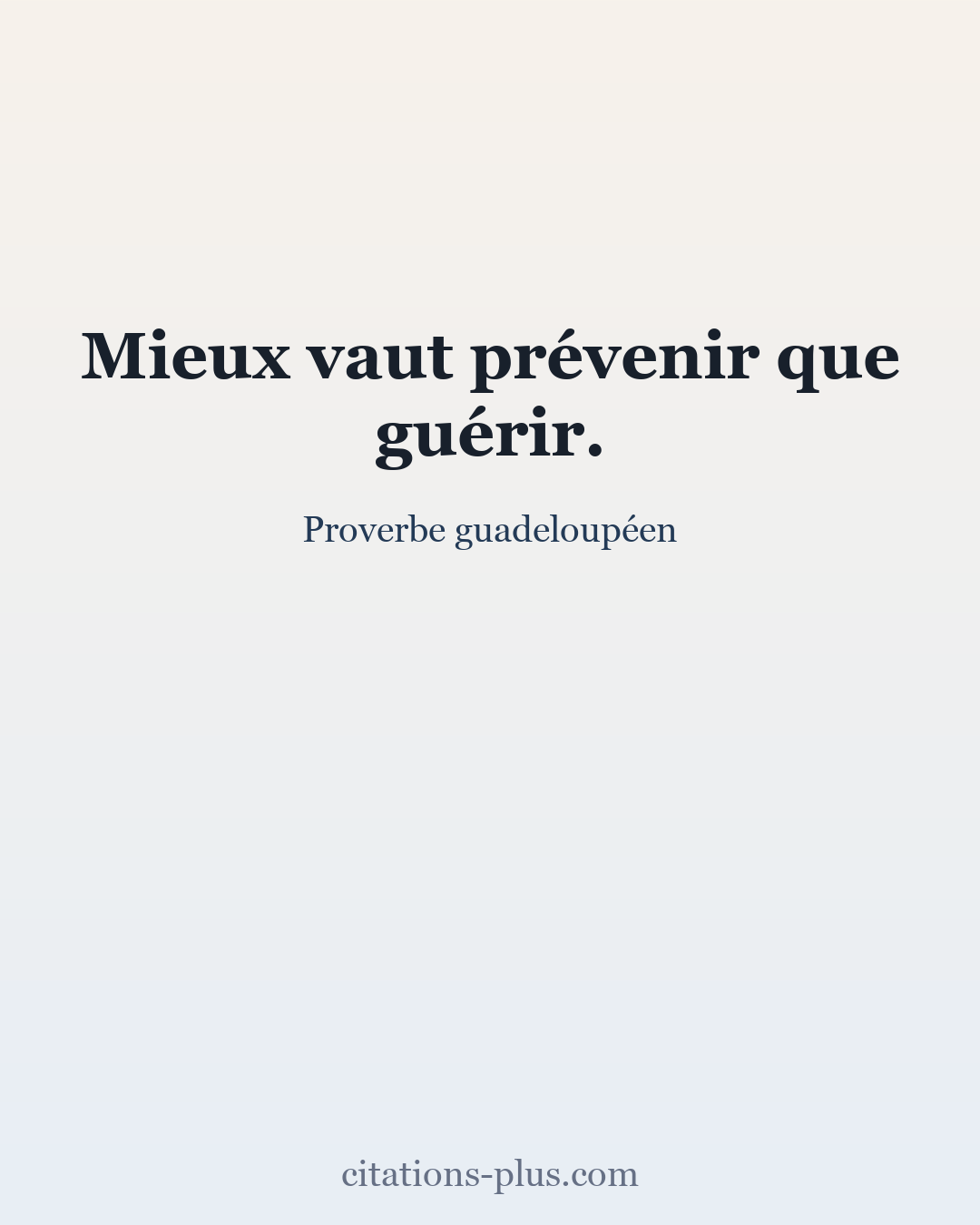 Carte Premium clair — Proverbe guadeloupéen