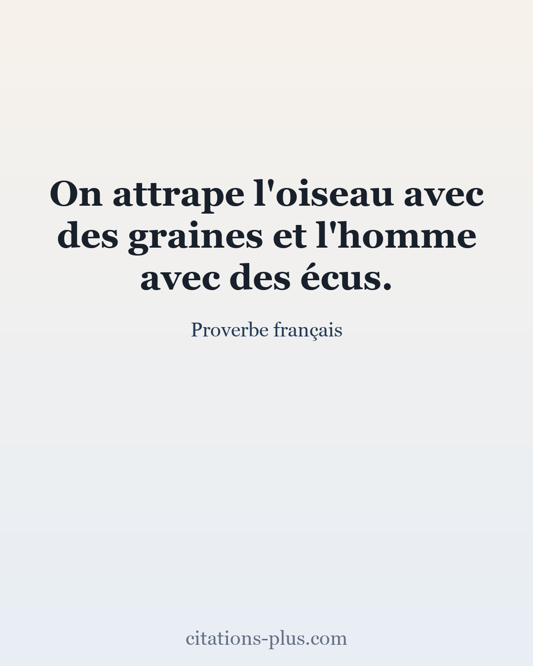 Carte Premium clair — Proverbe français