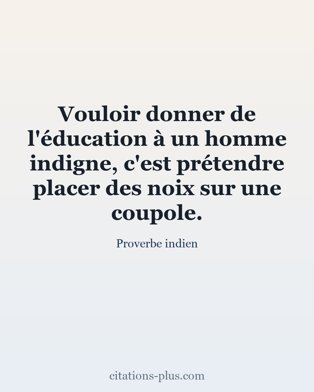 Carte Premium clair — Proverbe indien