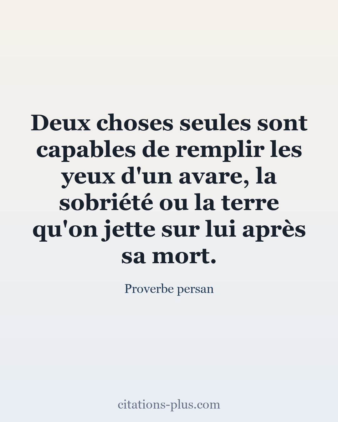 Carte Premium clair — Proverbe persan