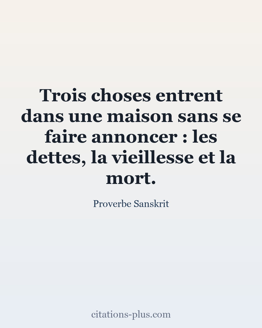 Carte Premium clair — Proverbe Sanskrit