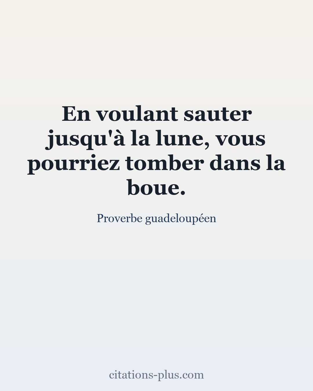 Carte Premium clair — Proverbe guadeloupéen
