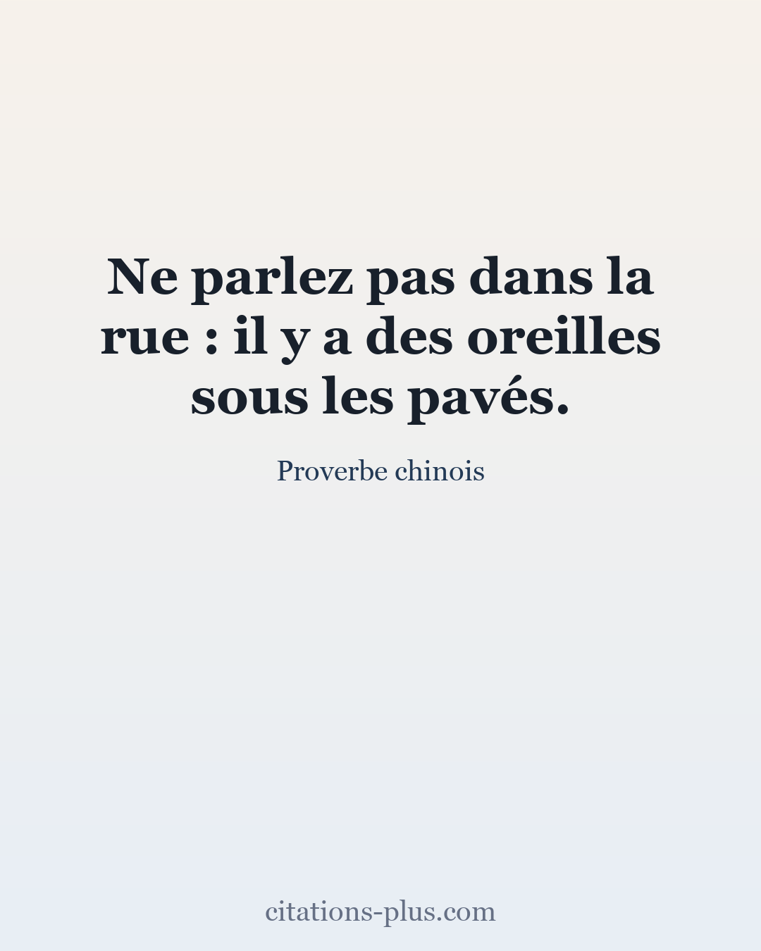 Carte Premium clair — Proverbe chinois