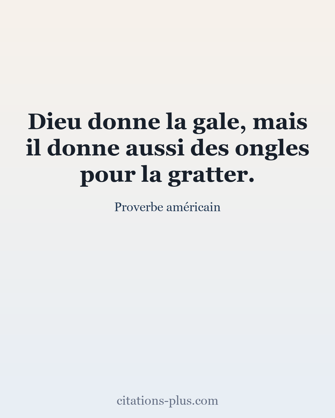 Carte Premium clair — Proverbe américain