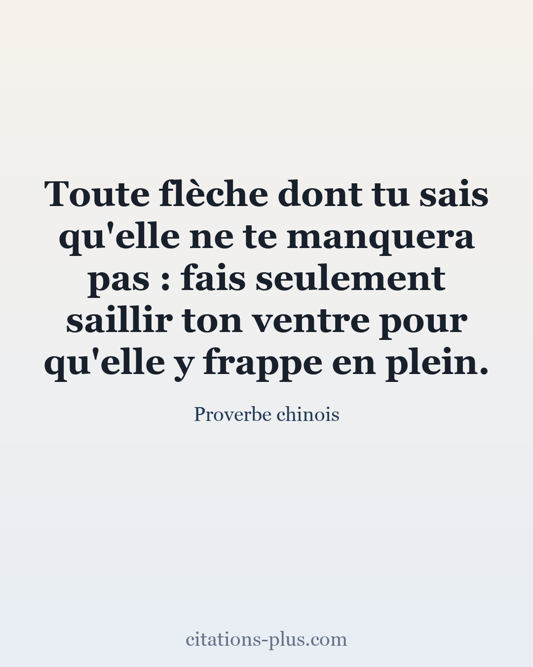 Carte Premium clair — Proverbe chinois
