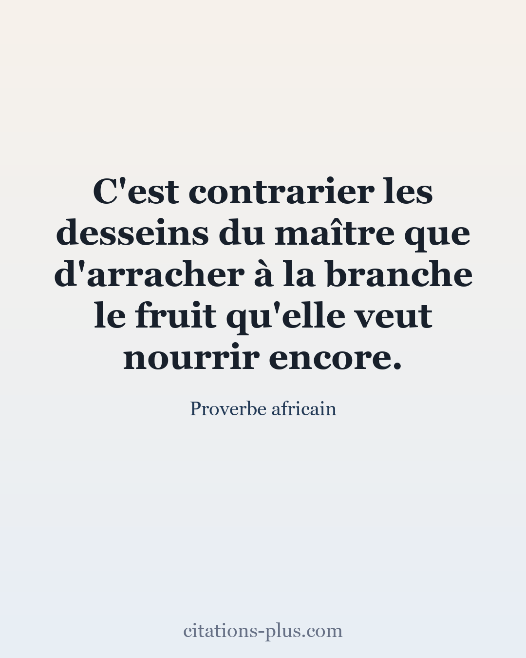 Carte Premium clair — Proverbe africain