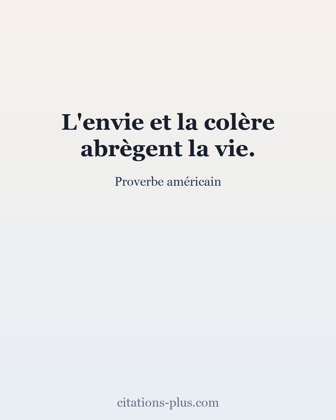 Carte Premium clair — Proverbe américain