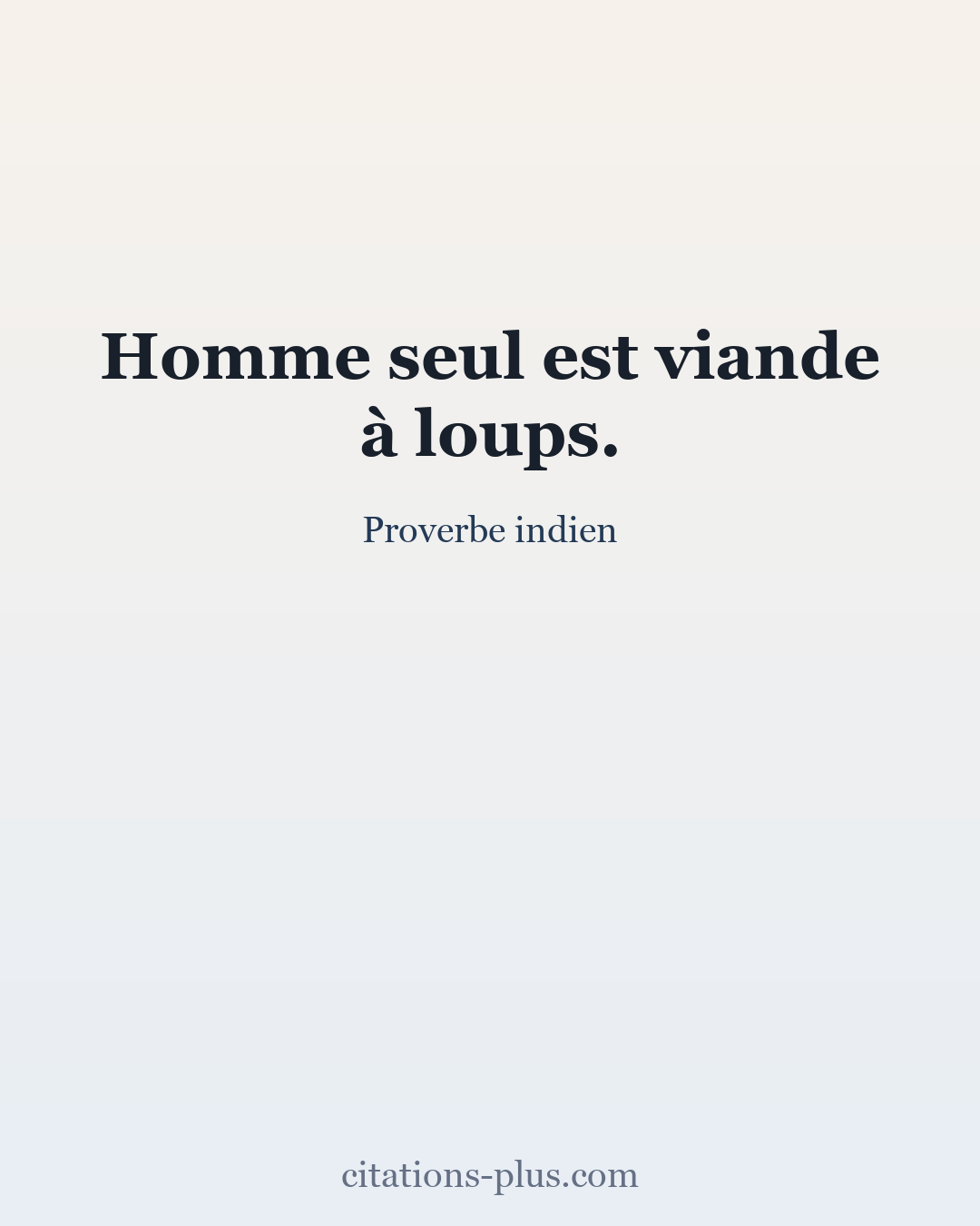 Carte Premium clair — Proverbe indien