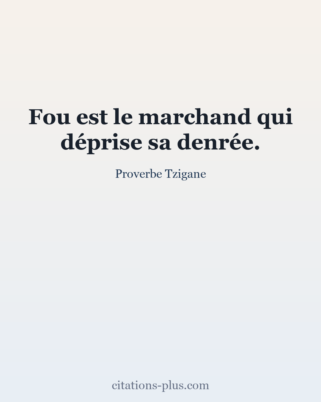 Carte Premium clair — Proverbe Tzigane