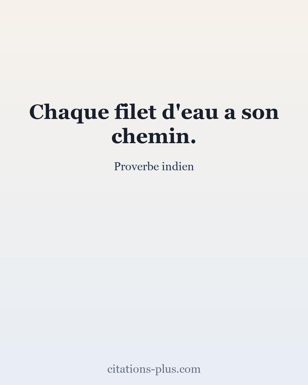 Carte Premium clair — Proverbe indien