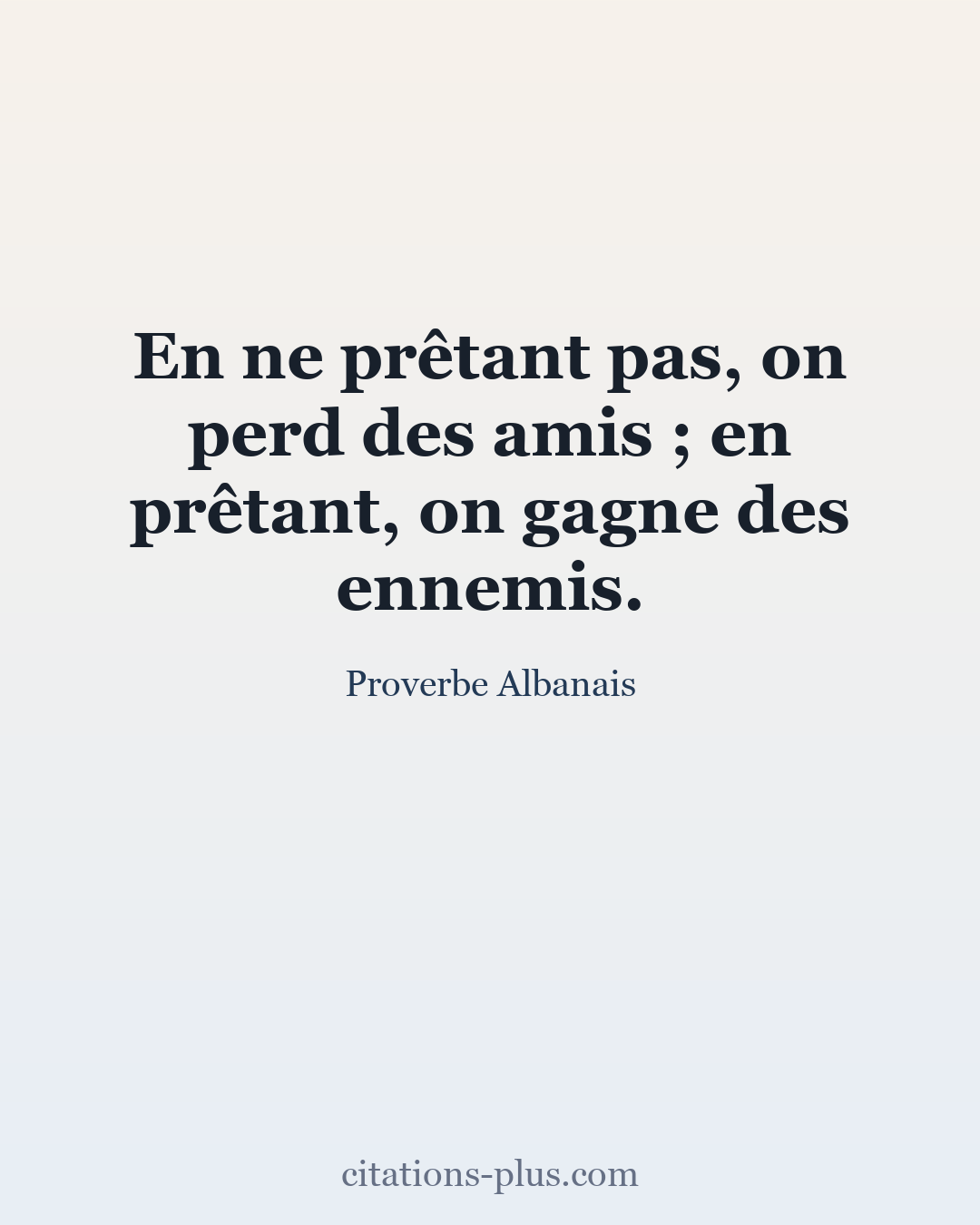 Carte Premium clair — Proverbe Albanais