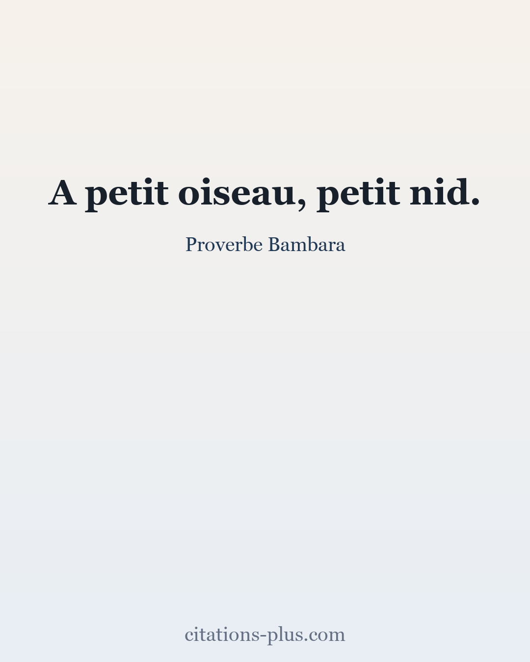 Carte Premium clair — Proverbe Bambara