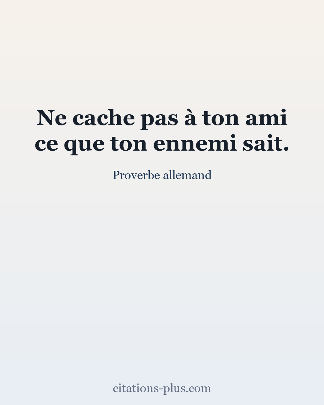 Carte Premium clair — Proverbe allemand
